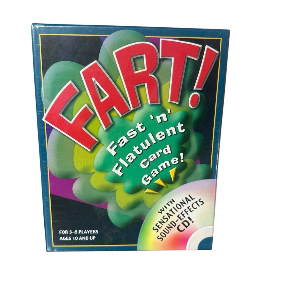 FART! Fast & Flatulent Card Game with Sound Effects CD 3-6 Players Ages 10+